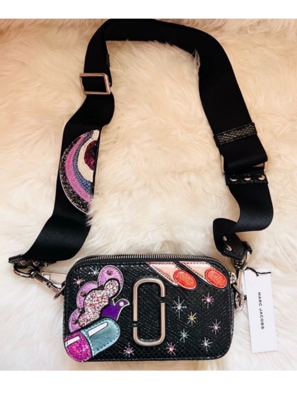 New Limited Edition Marc Jacobs Embellished Snapshot “Pill” Crossbody Camera Bag - Picture 7 of 15